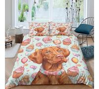 Whimsical Funda Edredon Juego de Ropa de Cama de 3 Piezas Impresión 3D Cierre de Acuarela Whimsical Funda de Edredón Fundas de Almohada Lavables Suave for Adolescentes Super King（260x220cm）