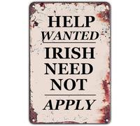 Whimsical Help Wanted Metal Sign No Experience Necessary Wall Art 8 X 12 in