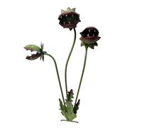 Whimsical Iron Garden Stakes, Decorative Metal Carnivorous Plant Art Sculpture Set, Outdoor Yard Lawn System, Rust Resistant Flower Bed Display Kit, Fantasy Plant Design, Garden Decor for Balcony