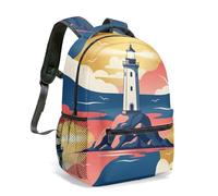 Whimsical Lighthouse & Orca - Mochila con estampado de cuento de hadas de fantasía de 16 pulgadas, mochila escolar para niños y adolescentes, 07, L, Casual