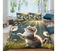 Whimsical Nature Scene Funda Edredon Juego de Ropa de Cama de 3 Piezas Impresión 3D Whimsical Naturaleza Escena Funda de Edredón Funda de Almohada a Juego Lavables for Adultos Double（200x200cm）