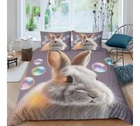 Whimsical Pet Illustration Funda de Edredón Juego de Ropa de Cama de 3 Piezas Impresión 3D Cierre de Whimsical Pet Funda Edredon Funda de Almohada a Juego Suave for niños y niñas Double（200x200cm）