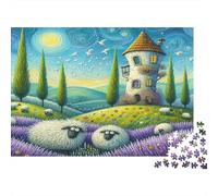 Whimsical Pueblo Puzzle para Adultos 1000 Pieza Reciclable Paper Fairy House Puzzle Juego Padre-Hijo Props Developing Niños‘s Intelligence Toy 70x50cm/1000pcs