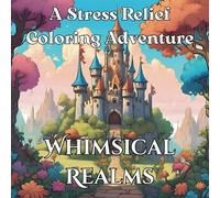Whimsical Realms A Stress Relief Coloring Adventure: Fantasy Scenes - A Relaxing Coloring Book for All Ages
