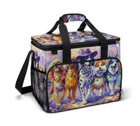 Whimsical Six Dogs Walking Cheerfully - Bolsa térmica térmica para playa, portátil, a prueba de fugas, con correa para el hombro