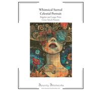 Whimsical Surreal Celestial Portrait Cross Stitch Pattern: Regular and Large Print Cross Stitch Pattern