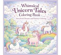 Whimsical unicorn tale coloring book: Storybook dreams and fantasy 135 single-sided coloring book