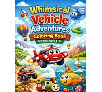Whimsical Vehicle Adventures Coloring Book for Kids Ages 4-8: Fun and Easy Cars, Trucks, Fire Engines, Construction Vehicles & More | Cute Coloring Pages for Boys & Girls