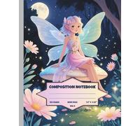 Whimsical Wonderlands: Fairy Garden Secrets - Magical Composition Notebook for Girls: 150 Pages | Wide Rule | 7.5" × 9.25" | Pastel Fairy Design for School, Writing, and Journaling
