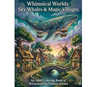 Whimsical Worlds: Sky Whales & Magic Villages: An Adult Coloring Book of 50 Enchanting Fantasy Scenes