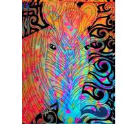 Whimsical Zebra, 200 Unlined, Star-Detailed, 8x11 Page, Hardcover Journal, Art Pad, Sketchbook, Drawing Book: Made With Hand-Drawn And Created Art By: Artist Mary Elisabeth Linder @ MaryEMade