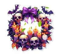 Whimsically 2D Flat Acrylic Ghostly Ornament Halloween Wall Decors Cartoon Light Hanging Craft for Room Decoration Festives Acrylic Wall Display Decors