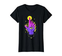 Whimsigoth Esotérico Mano Mística Todo Ver Ojo WitchCore Camiseta gráfica económica, Mujer, Negro, M
