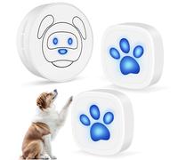 Whimsii Dog Doorbell, Wireless Ring Bell to Go Outside, IP55 Waterproof Buttons, 55 melodías, 4 niveles de volumen y rango de 950 pies (blanco, 1 receptor 2 transmisor)