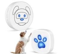Whimsii Dog Doorbell, Wireless Ring Bell to Go Outside, IP55 Waterproof Buttons, 55 Melodies, 4 niveles de volumen y 950ft Range (White, 1 Reciever 1 Transmitter)