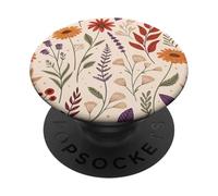 Whimsy Fall Garden in Bloom with Retro Florals PopSockets PopGrip Adhesivo