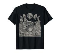 Whimsy Goth Fairycore Grunge Frog Mushroom Moon Vintage Camiseta