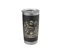 Whimsy Goth Fairycore Witchy Frog Mushroom Moon Vintage Vaso térmico de acero inoxidable de doble pared