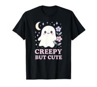 Whimsy Goth Kawaii Fantasma Luna Creciente Tendencia Floral Camiseta