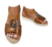 Whimsyard 2025 Sandalias de cuña ortopédicas cómodas,sandalias de cuña con plataforma para mujer,informales,con punta abierta,cómodas para caminar al aire libre,zapatos de playa soporte (Marrón,38)