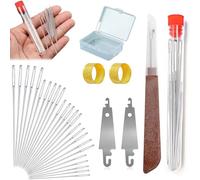 Whimsyard Kit De Costura, 2026 Nuevo Juego De Agujas De Coser Ojo Grande Acero, 37 PCS Set Portátil De Acero Inoxidable, Agujas Hilo Para Costura Manual DIY Reparación (31PCS)