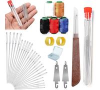 Whimsyard Kit De Costura, 2026 Nuevo Juego De Agujas De Coser Ojo Grande Acero, 37 PCS Set Portátil De Acero Inoxidable, Agujas Hilo Para Costura Manual DIY Reparación (36PCS)
