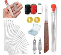 Whimsyard Kit De Costura, 2026 Nuevo Juego De Agujas De Coser Ojo Grande Acero, 37 PCS Set Portátil De Acero Inoxidable, Agujas Hilo Para Costura Manual DIY Reparación (34PCS)