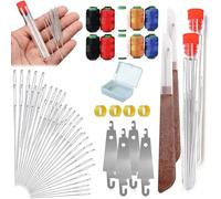 Whimsyard Kit De Costura, 2026 Nuevo Juego De Agujas De Coser Ojo Grande Acero, 37 PCS Set Portátil De Acero Inoxidable, Agujas Hilo Para Costura Manual DIY Reparación (36PCS*2)