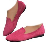 Whimsyard Zapatos Planos Ortopédicos para Mujer:Comodidad Y Soporte para El Arco,Bailarinas Ortopédicas De Punta Redonda para Mujer,cómodos Zapatos para Caminar Sin Cordones (Rosa Rojo,36)
