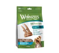 WHIMZEES - Snacks Dentales Naturales sin Cereales - para Perros Pequeños - Forma de Asta Masticable - Calma y Entretiene a tu Perro - 24 Unidades