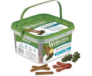 WHIMZEES Caja Surtida S, 56 Piezas - Talla S, Golosinas para Perros Pequeños, Naturales y Sin Cereales, Vegetarianas, Sin Azúcares Añadidos