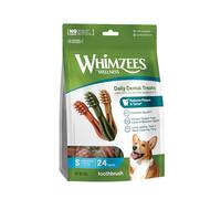 WHIMZEES Cepillos de Dientes S 24 Piezas - Talla S | Golosinas para Perros Pequeños, de Larga Duración, Naturales y Sin Cereales, Vegetarianas, Sin Azúcares Añadidos