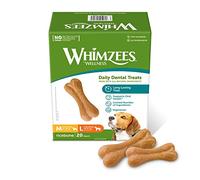 WHIMZEES Huesos de Arroz M/L, Caja Mensual, 20 Piezas - Talla M & L, Golosinas para Perros Medianos/Grandes, Naturales y Sin Cereales, Vegetarianas, Sin Azúcares Añadidos