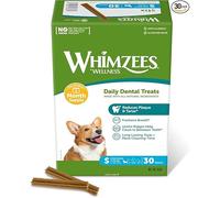 WHIMZEES Palitos S, Caja Mensual 30 Piezas - Talla S | Golosinas para Perros Pequeños, de Larga Duración, Naturales y Sin Cereales, Vegetarianas, Sin Azúcares Añadidos