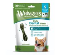 Whimzees Snack Dental Toothbrush Daily Dental Treats para Perros 10 unidades - S