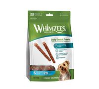 WHIMZEES - Snacks Dentales Naturales para Perros Pequeños - Salchichas Vegetarianas Masticables - Mejora la Higiene Bucal - 24 Unidades