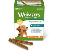 WHIMZEES - Snacks Dentales Naturales sin Cereales - para Perros Grandes - Palitos Masticables - Mejora la Higiene Bucal - 30 Unidades