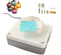 WHIPIN Amoladora de Vitral de Doble Capa, Mini Amoladora de Escritorio con Diseño de Conchas, Amoladoras de Vitral de 4000 RPM con Protección Antisalpicaduras Amplia, Amoladoras de Mesa