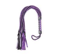 Whiplasher Cuero Genuino Hecho A Mano Multi-Borla Trenza SM Látigo Montar Corto Cosplay, 84cm/Púrpura
