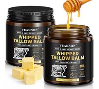 Whipped Beef Tallow Cream 2 unidades, sebo de vacuno Skincare, 100% sebo de ternera y miel, sebo de vaca para el cuidado de la piel, crema hidratante para rostro y cuerpo, sin perfume, 120 g