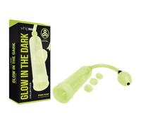 Whipsmart Glow In The Dark Juego de bomba de pene y anillo de resistencia White 23,5 cm