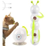 Whirlie Cat Toys, Whirlie Smart Motion Cat Toy with Worm Design, Rechargeable, Smart Sensor, Suction Cup Design for Easy Installation.
