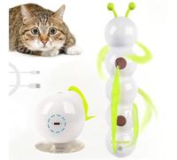 Whirlie - Juguete para gatos de movimiento inteligente con diseño de gusano, juguetes inteligentes para gatos Caterpillar, juguetes Happy Luna Cats con ventosa, adecuado para interiores, montaje en