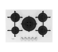 Whirlpool GOA 7523/WH Integrado Encimera de gas Blanco hobs - Placa (Integrado, Encimera de gas, Vidrio, Blanco, hierro fundido, Giratorio)