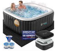 Whirlpool negro cuadrado para 6 personas 20-42°C resistente al invierno