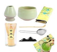 Whisk Set With Bowl - Japanese Matchas Tea Set | 7pcs Portable Ceramic Matchas Powder Kit | Powder Japaneses Tea Sets | Complete Accessories & Tools Kit, Japanese Teas Ceremony Sets