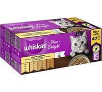 Whiskas 1+ Comida húmeda para Gatos ragú de Aves de Corral en gelatina, 40 x 85 g (1 Paquete) - Comida húmeda Gatos Adultos en 40 Bolsas de porciones