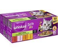 Whiskas 1+ Comida para Gatos Tasty Mix Chef's Choice en Salsa, 40 x 85 g (1 Paquete) - Comida húmeda Gatos Adultos en 40 Bolsas de porciones