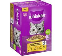 Whiskas 7+ Comida para Gatos de Aves de Corral en gelatina, 12 x 85 g (1 Paquete) - Comida húmeda Partir de los 7 años de Edad en 12 Bolsas de porciones