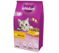 WHISKAS Adult 1.4 kg - alimento seco para gatos adultos, con delicioso pollo